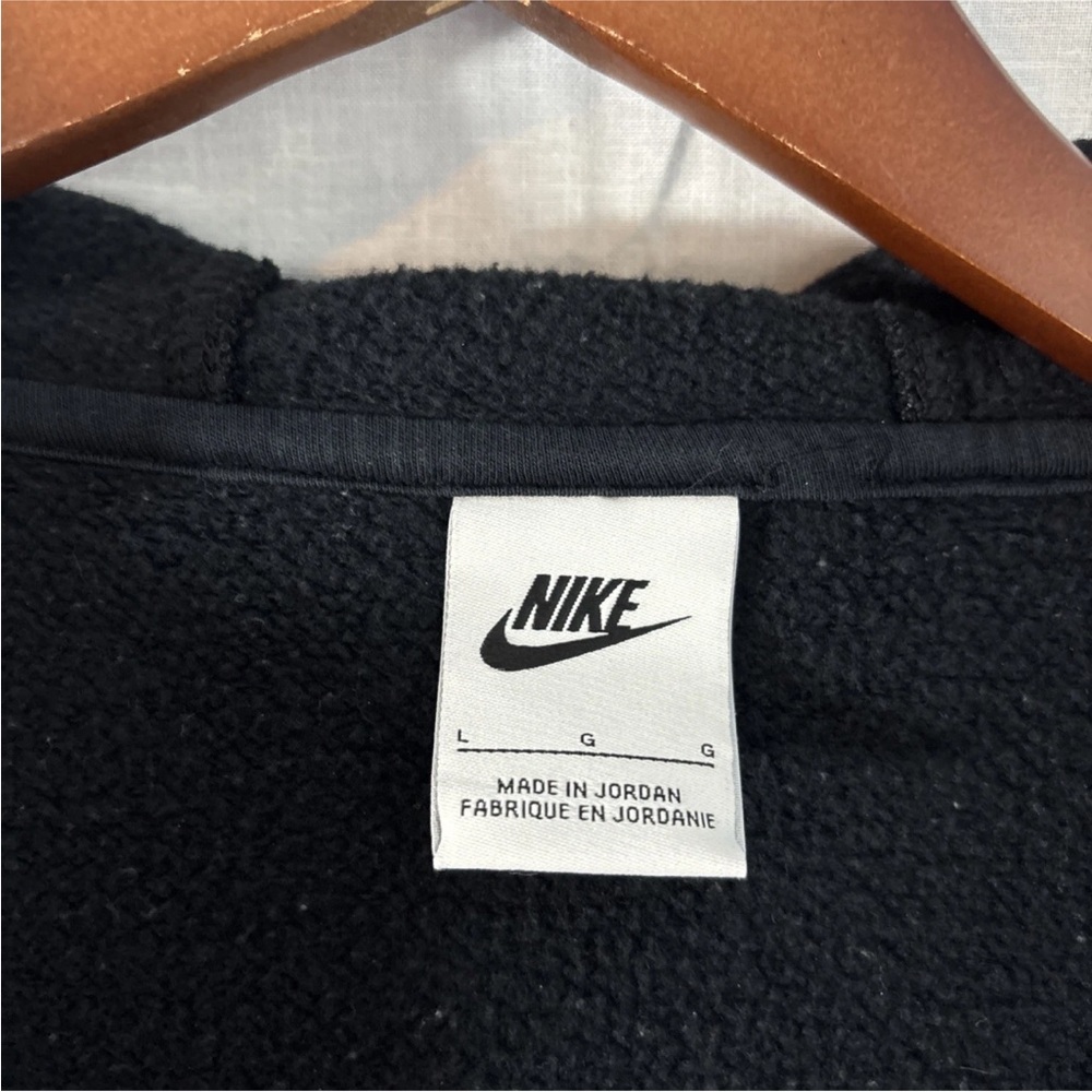 Nike Kids Black Zip Hoodie Size Large Fleece Sweatshirt Swoosh Logo - Picture 5 of 7